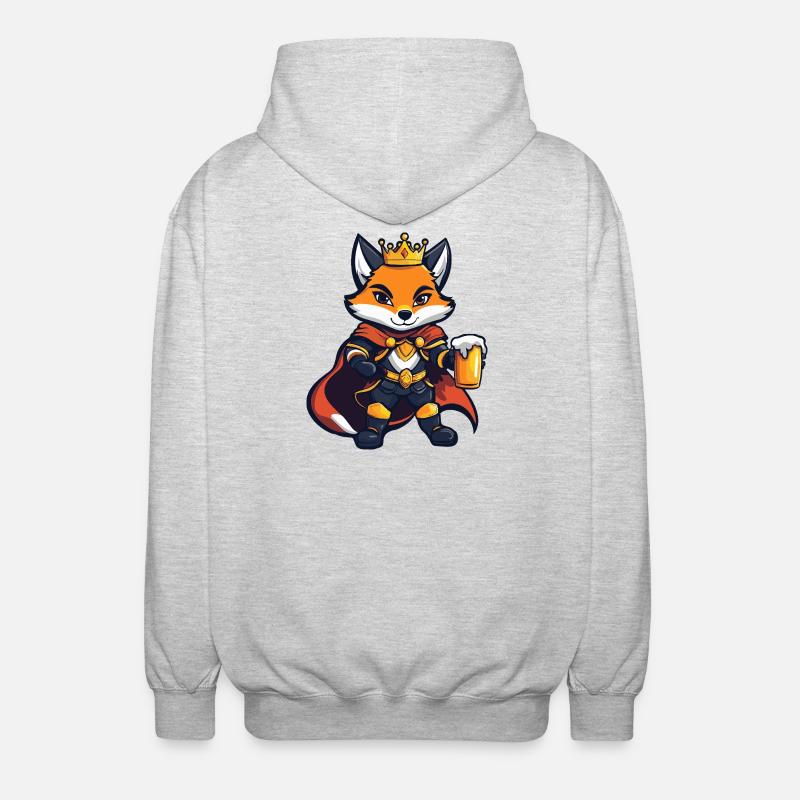 Roi de la Bière Fox - Veste à capuche unisexe - gris clair chiné