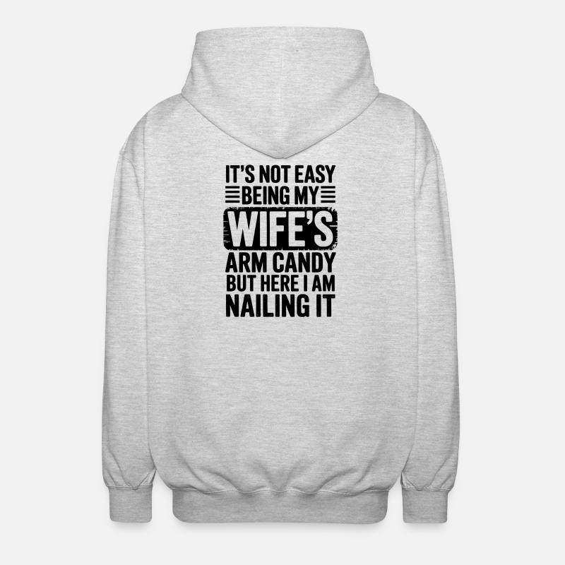 Ehefrau Sprüche Ehefrauen Lustige Ehefrau Geschenk - Unisex Kapuzenjacke - Hellgrau meliert