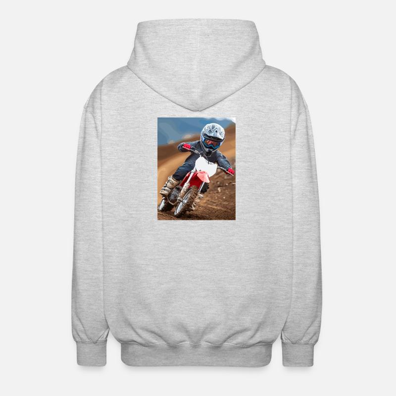 L’aventure du motocross dans la poussière - Veste à capuche unisexe - gris clair chiné