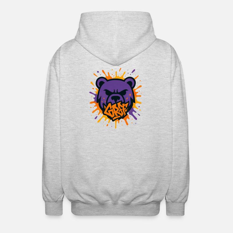 Ours mal léché Pop Art - Veste à capuche unisexe - gris clair chiné