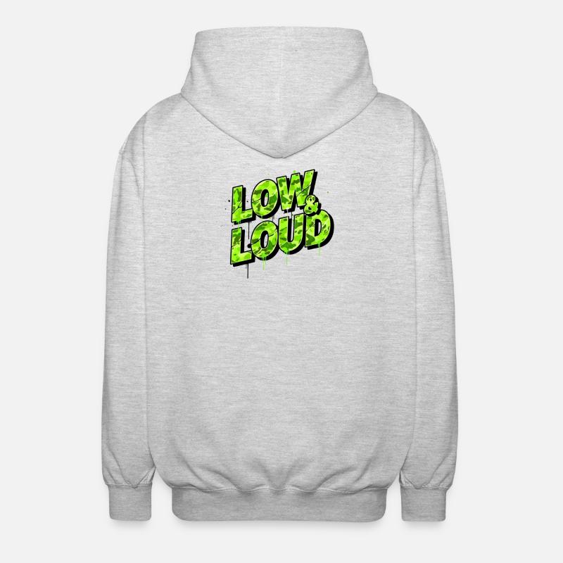 Low & Loud Auto Tuning Szene Design - Unisex Kapuzenjacke - Hellgrau meliert