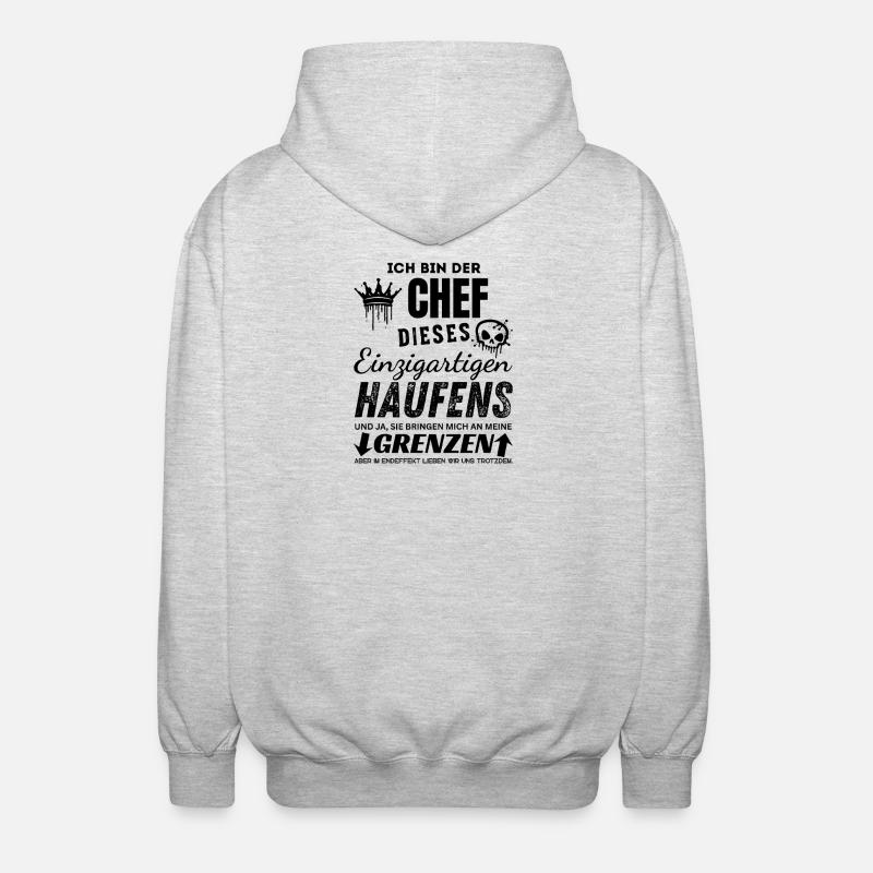Chef des einzigartigen Haufens Chef Geschenk - Veste à capuche unisexe - gris clair chiné