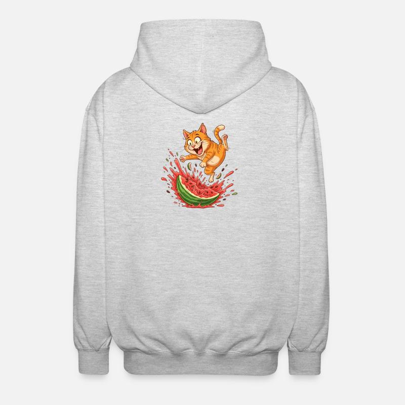 Fritzers de pastèque d’été Chats - Veste à capuche unisexe - gris clair chiné