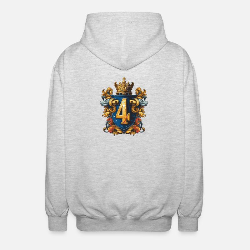 4 Numero di stemmi - Felpa unisex con cappuccio - grigio chiaro melange