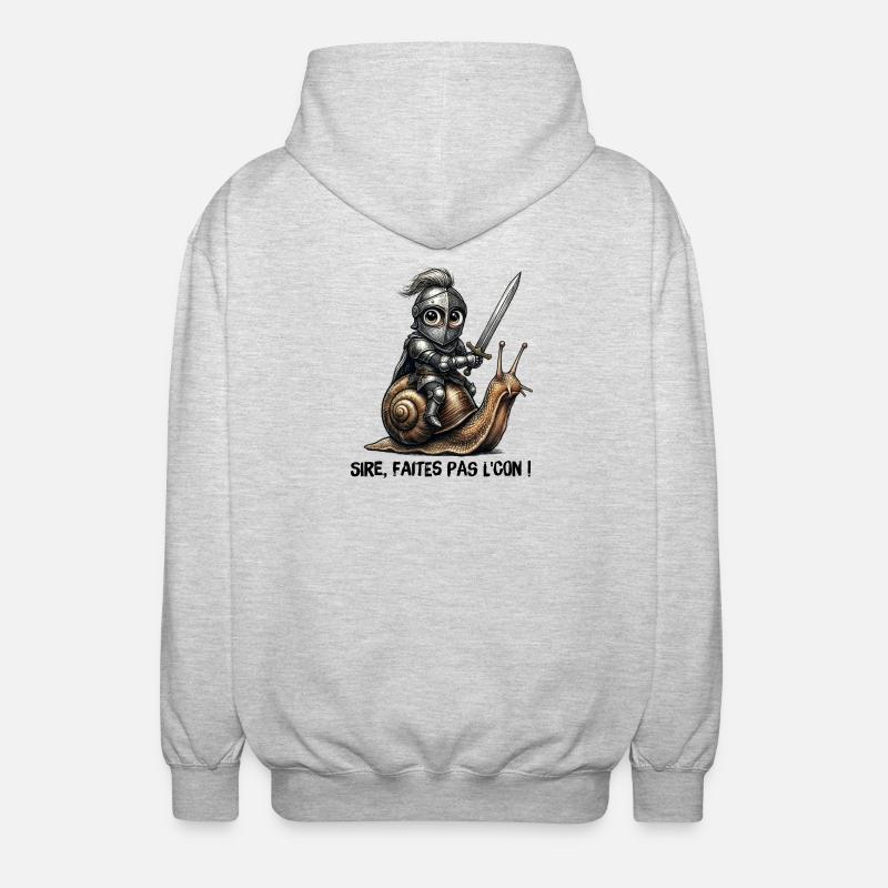 Sire, faites pas l'con ! - Veste à capuche unisexe - gris clair chiné