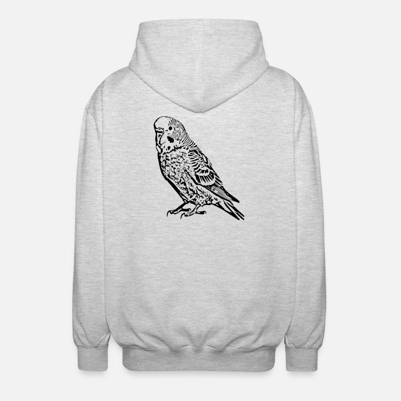 Perruche perruche noir - Veste à capuche unisexe - gris clair chiné