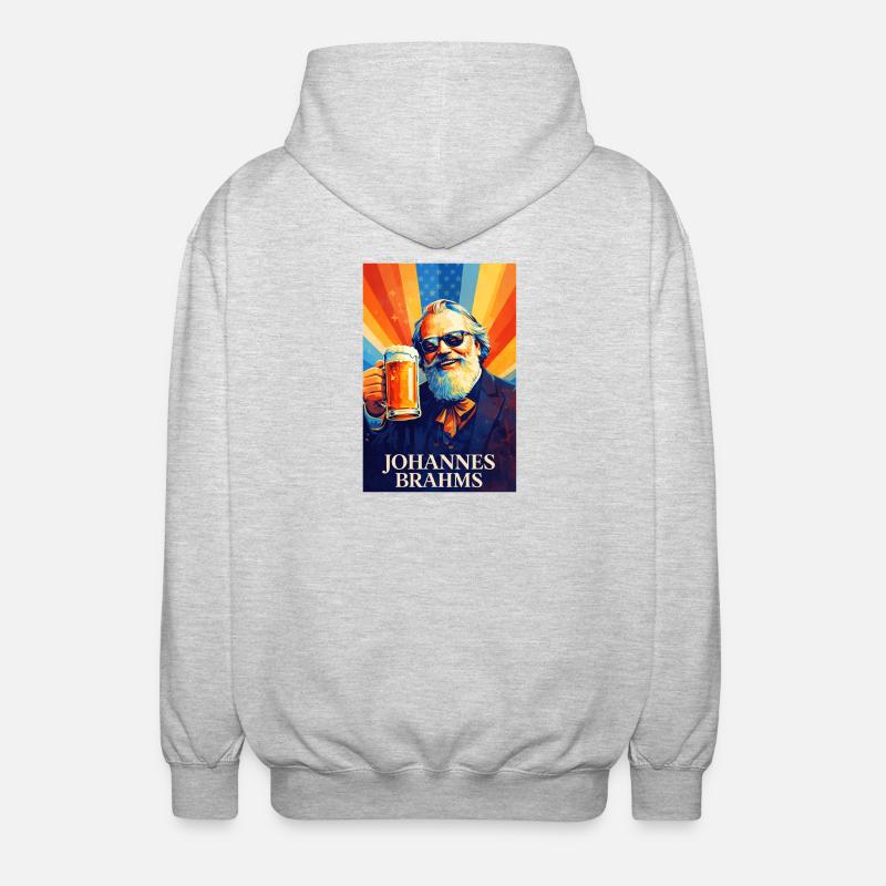Johannes Brahms - Unisex Kapuzenjacke - Hellgrau meliert