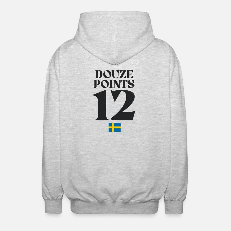 Twelve Points Sweden Eurovision - Unisex Hooded Jacket - light heather grey