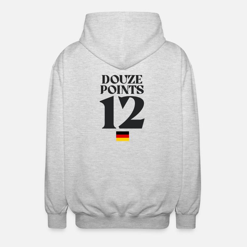 Dozen Points 12 Germany Eurovision - Unisex Hooded Jacket - light heather grey