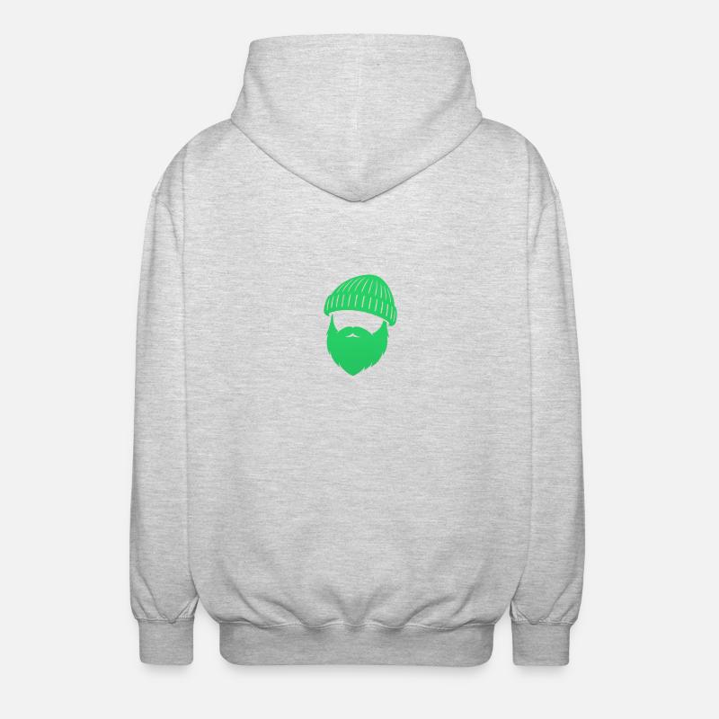 Beanie Bart Design – Maritimer Streetstyle - Unisex Kapuzenjacke - Hellgrau meliert