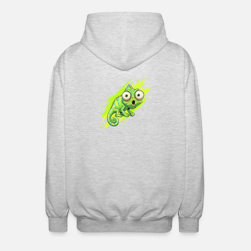 Neon Chameleon Splash - Unisex Hooded Jacket - light heather grey