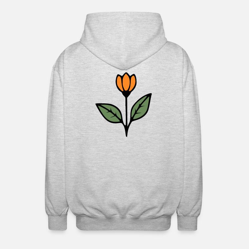  Blume Tulpe Blumen Blüte Geschenkidee Mutter  - Unisex Kapuzenjacke - Hellgrau meliert