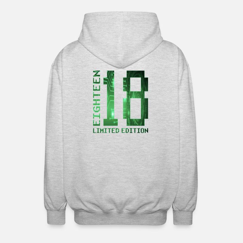 18e anniversaire Gamer Édition Limitée - Veste à capuche unisexe - gris clair chiné
