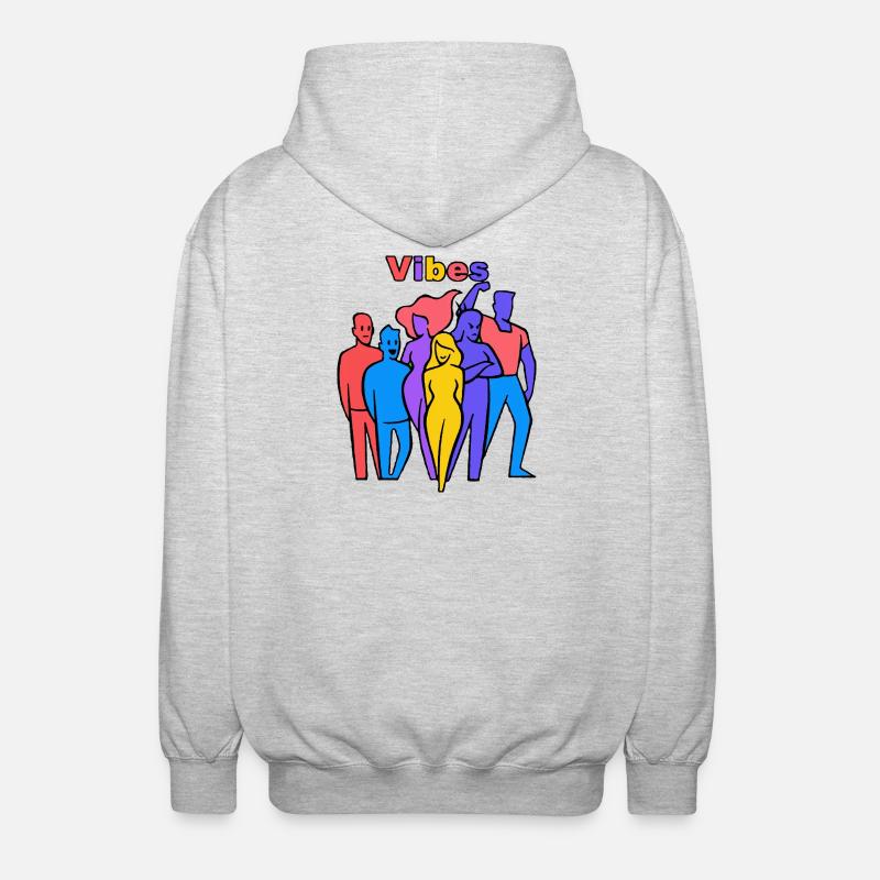 Vibes Rainbow Silhouettes - Unisex Hooded Jacket - light heather grey
