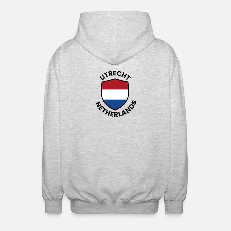 Bouclier d’Utrecht Drapeau des Pays-Bas - Veste à capuche unisexe - gris clair chiné