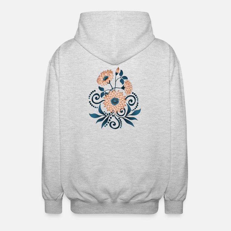 blomster - Unisex-hettejakke - lysgrå melert