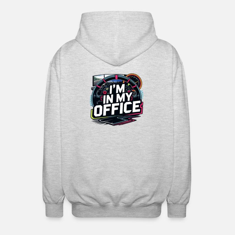 I'm in my office - Unisex Hooded Jacket - light heather grey