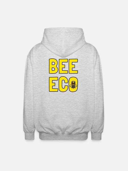 Bee Eco Bee Yellow Pollen - Unisex Hooded Jacket - light heather grey