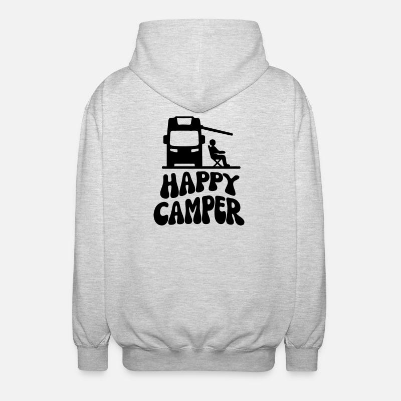 Camper Happy - Unisex Kapuzenjacke - Hellgrau meliert