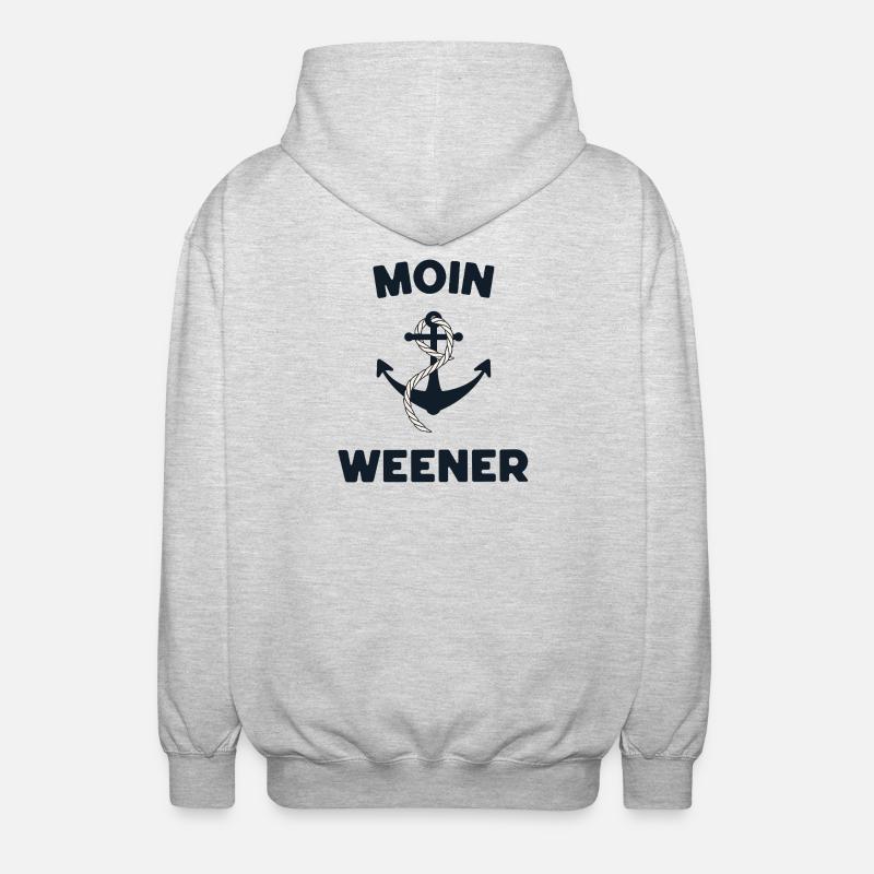 Moin Weener – Conception d’ancres maritimes - Veste à capuche unisexe - gris clair chiné