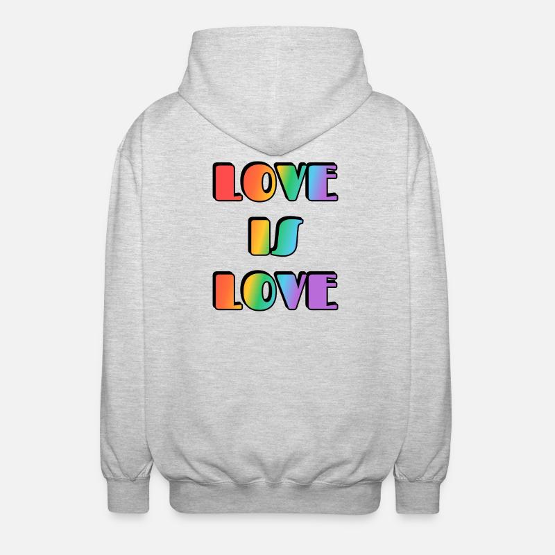 L’amour, c’est l’arc-en-ciel - Veste à capuche unisexe - gris clair chiné