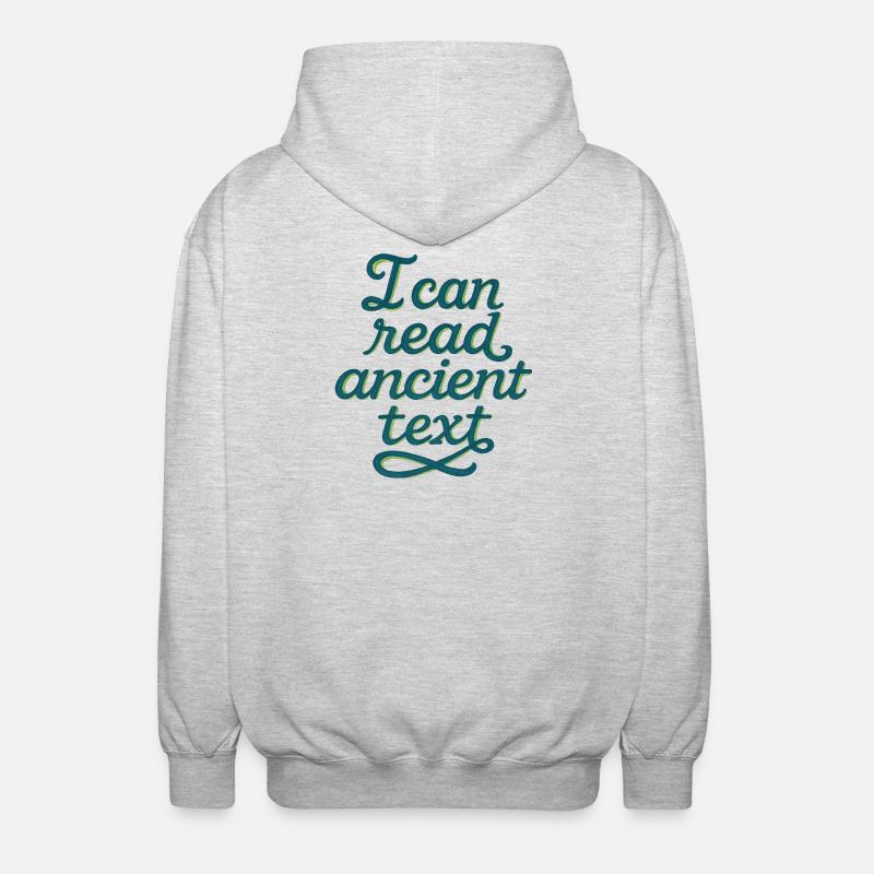 Antikes Script Tee - Unisex Kapuzenjacke - Hellgrau meliert