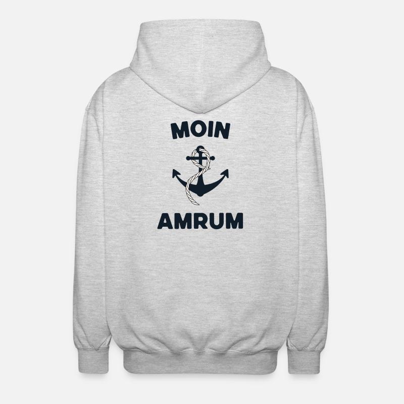 Moin Amrum – Conception d’ancres maritimes - Veste à capuche unisexe - gris clair chiné