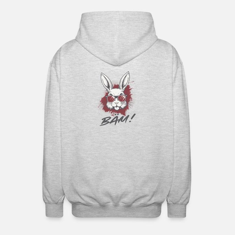 Cool Bunny BÄM Statement Statement Drôle - Veste à capuche unisexe - gris clair chiné