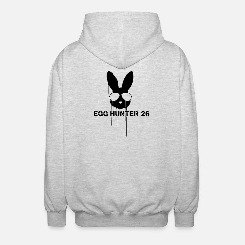 Cooler Egg Hunter 2026 Bunny Easter - Unisex Hooded Jacket - light heather grey