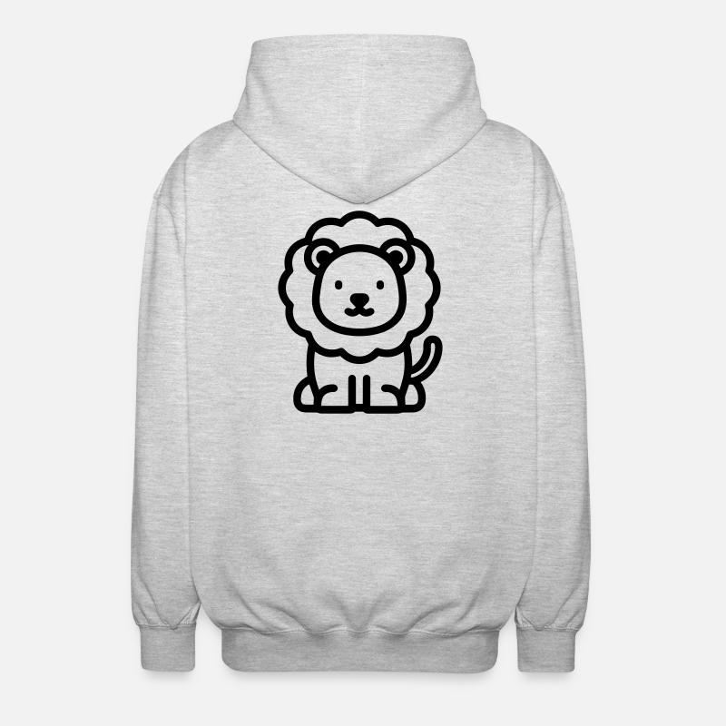 Löwe - Unisex Kapuzenjacke - Hellgrau meliert