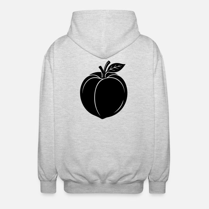 Silhouette du Fruit de la Pêche - Veste à capuche unisexe - gris clair chiné