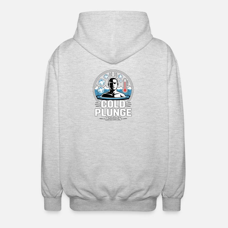 Cold Plunge Mode On Eisbaden - Unisex Kapuzenjacke - Hellgrau meliert