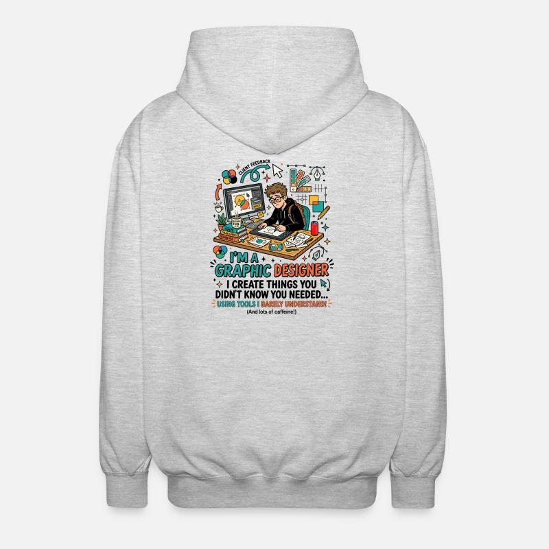Graphic Designer Tools Humor Spruch - Unisex Kapuzenjacke - Hellgrau meliert