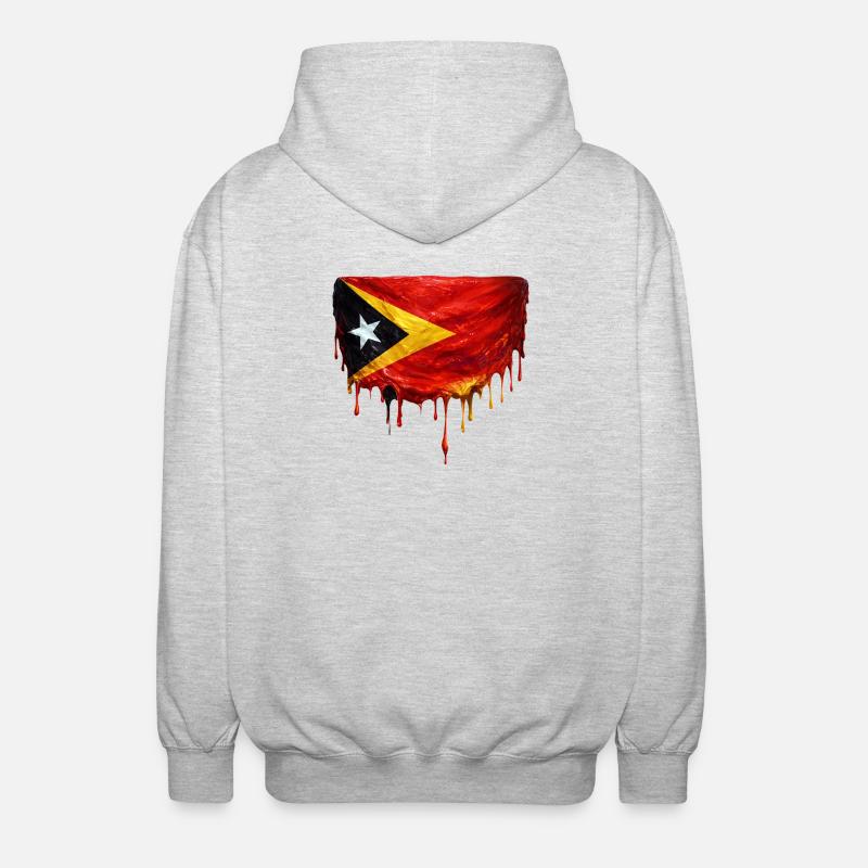 Drapeau de largage du TimorLeste - Veste à capuche unisexe - gris clair chiné
