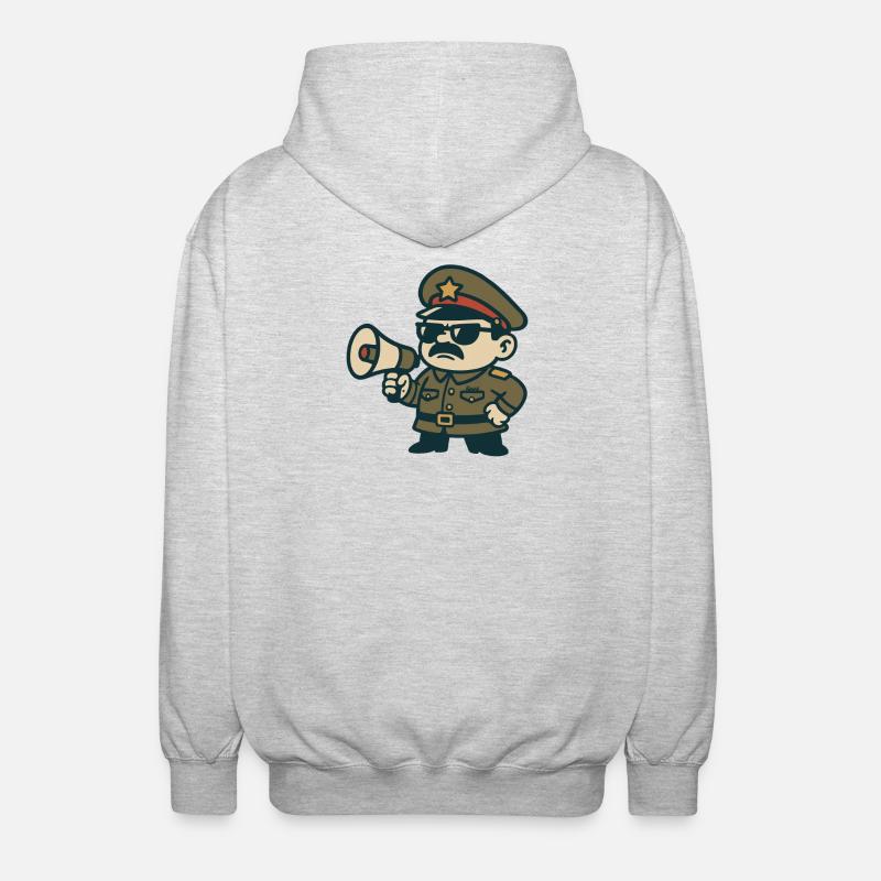 Retro-Sergeant-Megafon - Unisex Kapuzenjacke - Hellgrau meliert