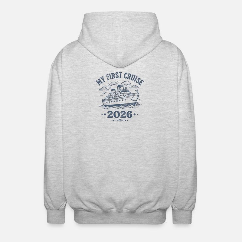 Mitt første cruise i 2026 - Unisex-hettejakke - lysgrå melert