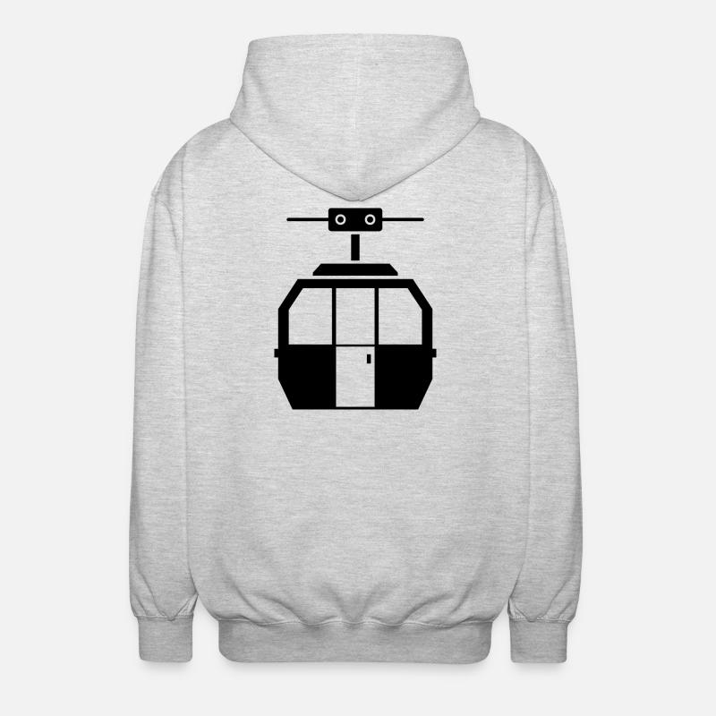 Seilbahn - Unisex Kapuzenjacke - Hellgrau meliert