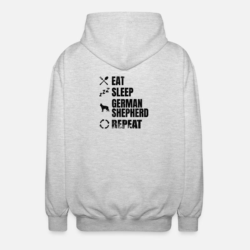 Eat Sleep German Shepherd Repeat - Unisex Hooded Jacket - light heather grey