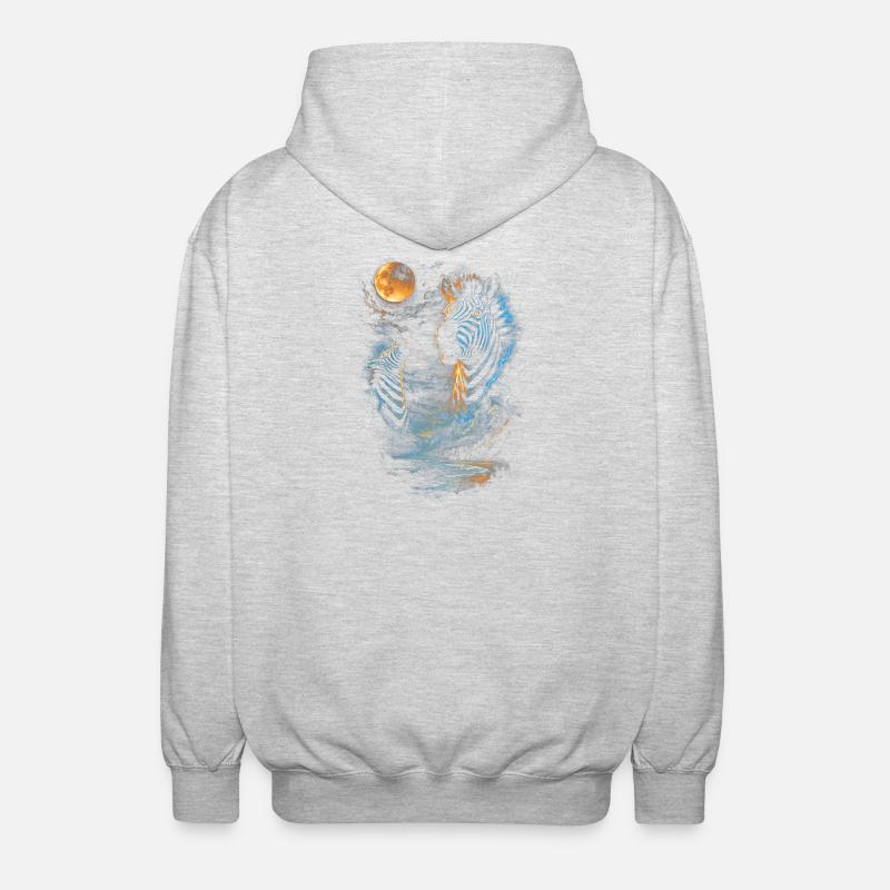 Zebra - Felpa unisex con cappuccio - grigio chiaro melange