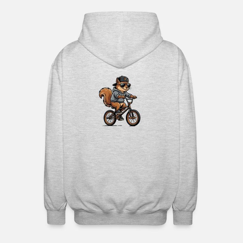 Écureuil BMX cool avec casquette et sweat à capuche - Veste à capuche unisexe - gris clair chiné