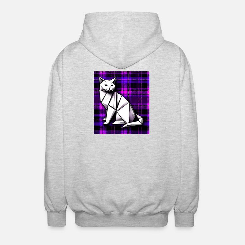 chat - Veste à capuche unisexe - gris clair chiné
