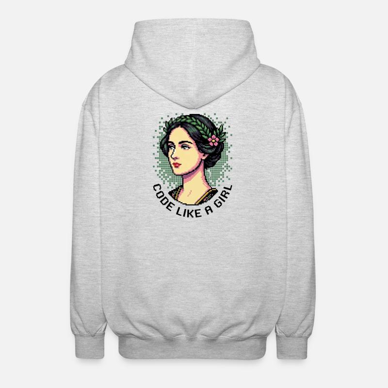 Ada Lovelace : Code comme une fille - Veste à capuche unisexe - gris clair chiné