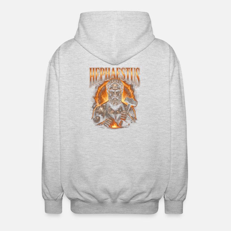 Hephaestus Blacksmithing - Unisex Hooded Jacket - light heather grey