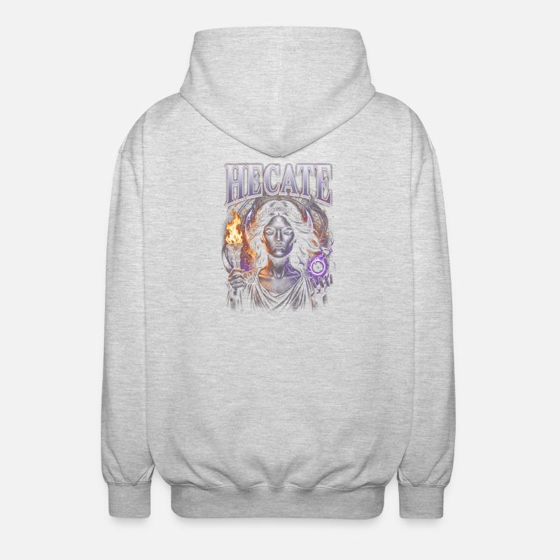 Hecate Fire Magic Gothic - Unisex Hooded Jacket - light heather grey