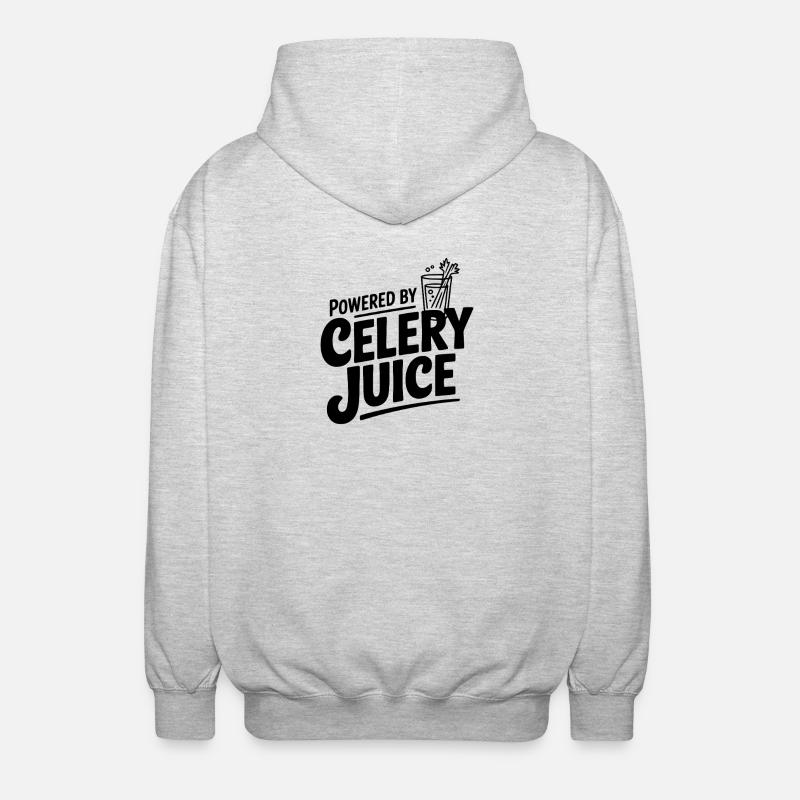 Alimenté par du jus de céleri - Veste à capuche unisexe - gris clair chiné