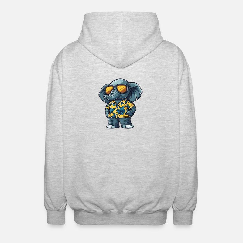 Elefantserie-helgen - Luvjacka unisex - ljusgråmelerad