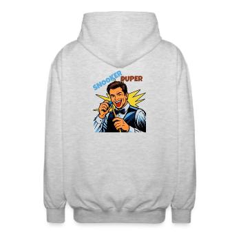 Snookerheld! Der Gewinner ist am Zug - Unisex Kapuzenjacke - Hellgrau meliert - Hinten - AI Model Male 185 light (185cm)