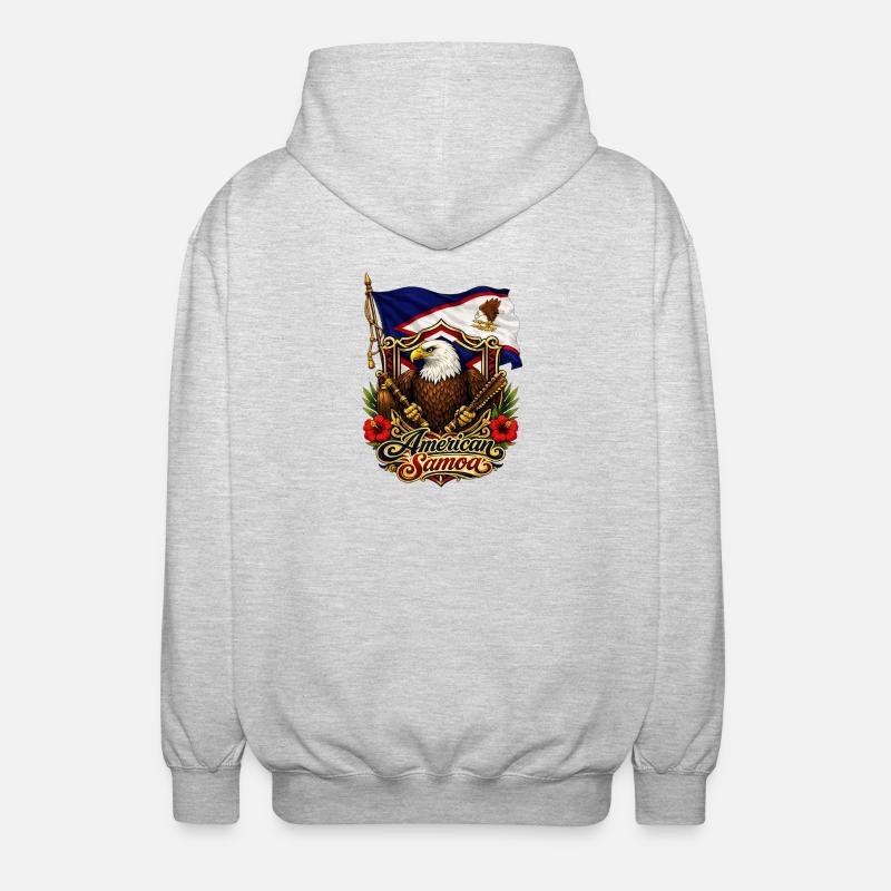 Drapeau de l’aigle des Samoa américaines - Veste à capuche unisexe - gris clair chiné