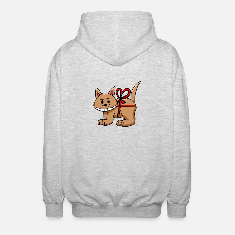 Chat drôle d’anniversaire Enfant chat - Veste à capuche unisexe - gris clair chiné