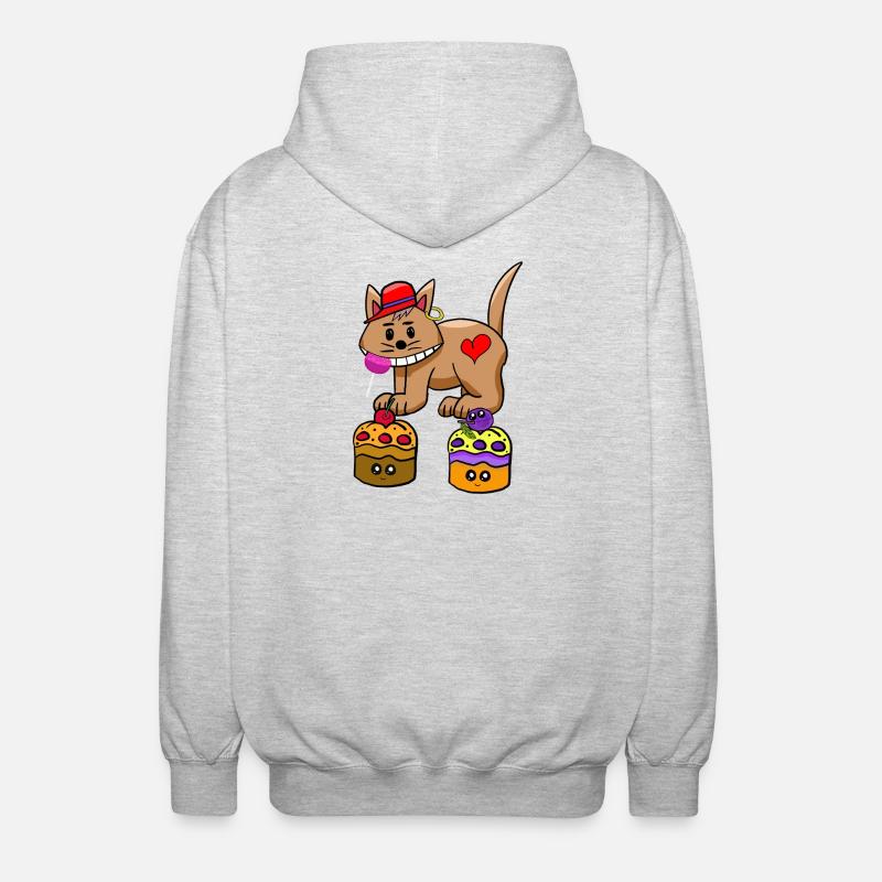 Sucette à snacks pour chats - Veste à capuche unisexe - gris clair chiné